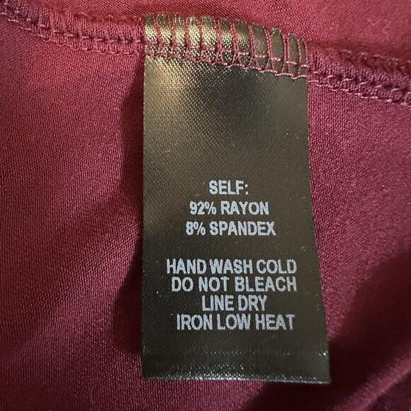 Lulus Twirl Power Dress Swing Womens Sz L Burgundy Stretch Pockets Knee Length - Picture 6 of 10